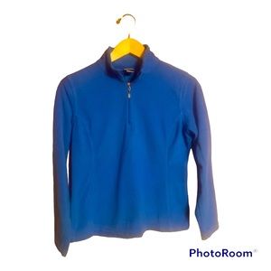 Champion Royal Blue Fleece Pullover Three-Quarter Zip Up Women’s Size Medium